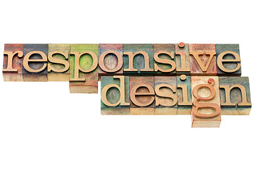 Image showing responsive design in wood type
