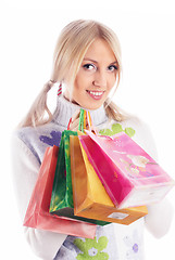 Image showing Pretty girl with shopping bags