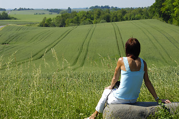 Image showing Woman and natur