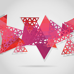 Image showing Abstract background with pink triangles