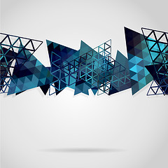 Image showing Abstract background with blue triangles