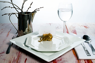 Image showing Casual rustic place setting