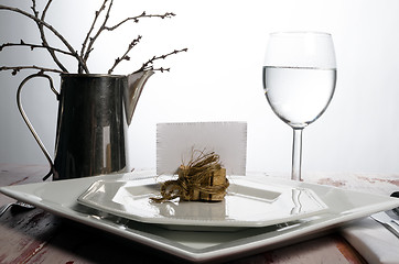 Image showing Casual rustic place setting