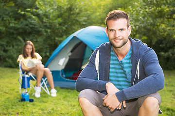Image showing Man on camping
