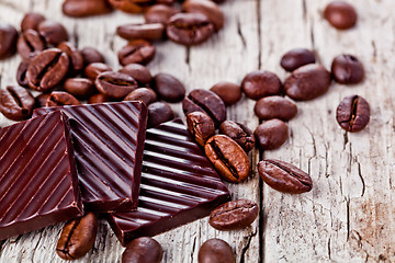 Image showing chocolate sweets and coffee beans