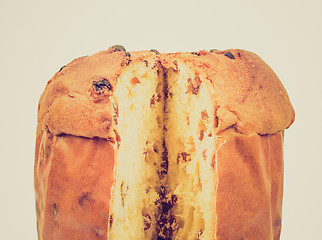 Image showing Retro look Panettone bread