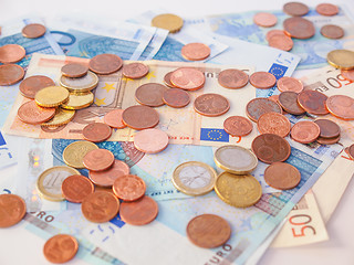 Image showing Euros coins and notes