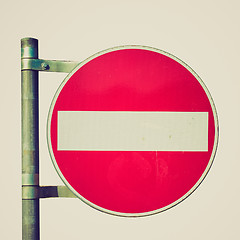 Image showing Retro look No entry sign