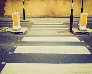 Image showing Retro look Zebra crossing