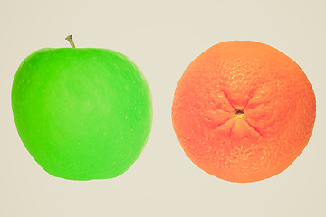 Image showing Retro look Fruits isolated over white