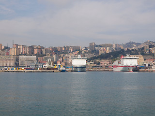 Image showing View of Genoa Italy from the sea