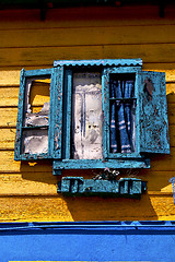 Image showing  venetian blind and a yellow wall  la boca buenos aires argentin