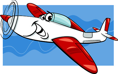 Image showing low wing air plane cartoon illustration