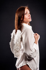 Image showing young sexy woman with angel wings