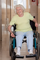 Image showing Retired Woman on Wheelchair