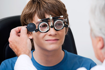 Image showing Eye Test Through Trial Frames