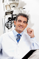 Image showing Smiling Optometrist At His Clinic