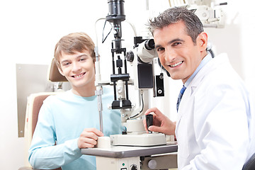 Image showing Optometrist And Pateint In Clinic