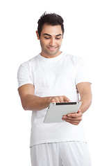 Image showing Man Using Digital Tablet