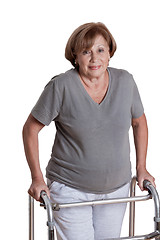 Image showing Mature Woman with Zimmerframe