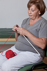 Image showing Senior Woman Knitting