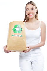 Image showing Recycle Paper Bag Woman