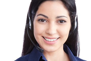 Image showing Businesswoman Wearing A Headset