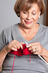 Image showing Woman Knitting