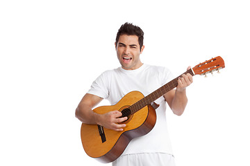 Image showing Young Man Playing Guitar