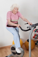 Image showing Female Doing Physical Exercise