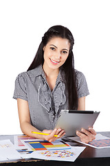 Image showing Young Architect Woman at Work