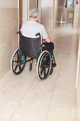 Image showing Retired Man on Wheelchair