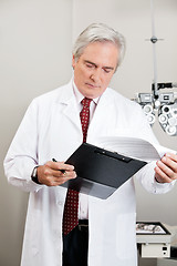 Image showing Optometrist Checking the Prescription