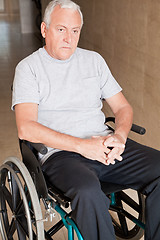 Image showing Retired Man on Wheelchair