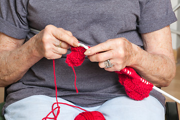 Image showing Senior Woman Knitting