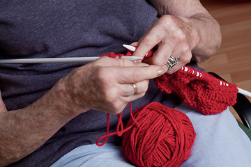 Image showing Senior Woman Knitting