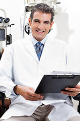 Image showing Confident Optometrist With a Clipboard
