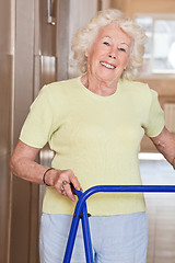 Image showing Elderly Woman with Zimmer Frame