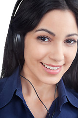 Image showing Woman Listening Music on Headphone