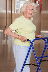 Image showing Elderly Woman with Zimmerframe