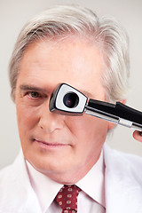Image showing Optometrist with Opthalmoscope