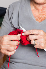 Image showing Senior Woman Knitting