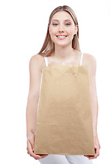 Image showing Woman Holding Shopping Paper Bag