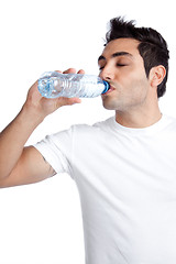 Image showing Man Drinking Water from Bottle