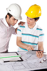 Image showing Two Architects Using Digital Tablet