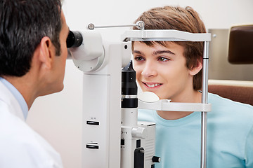 Image showing Visual Field Test Performed On a Boy