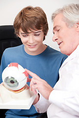 Image showing Optometrist and Patient