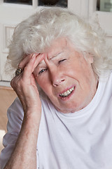 Image showing Senior Woman having Headache