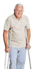 Image showing Man On Crutches