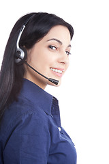 Image showing Businesswoman Wearing a Headset